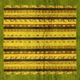 thumbnail image 1 of Ahgly Company Machine Washable Indoor Square Abstract Yellow Modern Area Rugs, 4' Square, 1 of 4