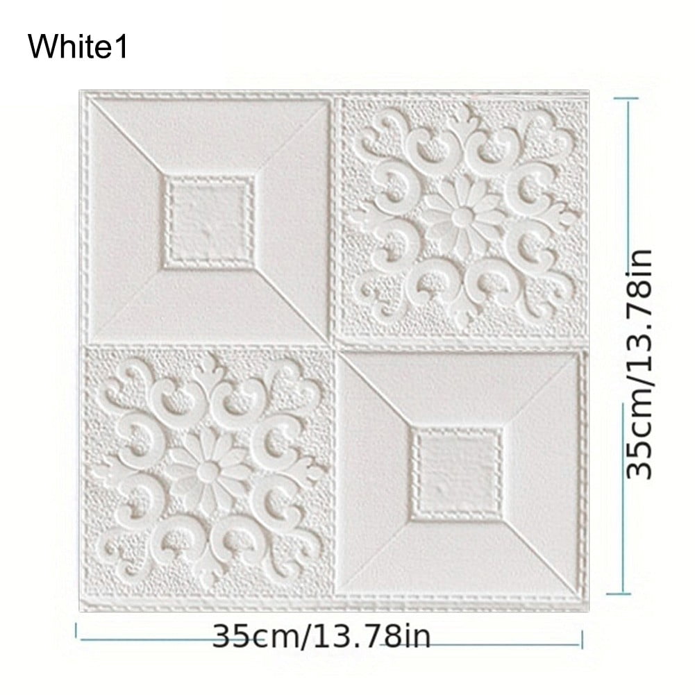 Gerich 30 Pcs 3D Foam Tile Brick Wall Sticker Self-Stick Waterproof Ceiling Panel Home Decor