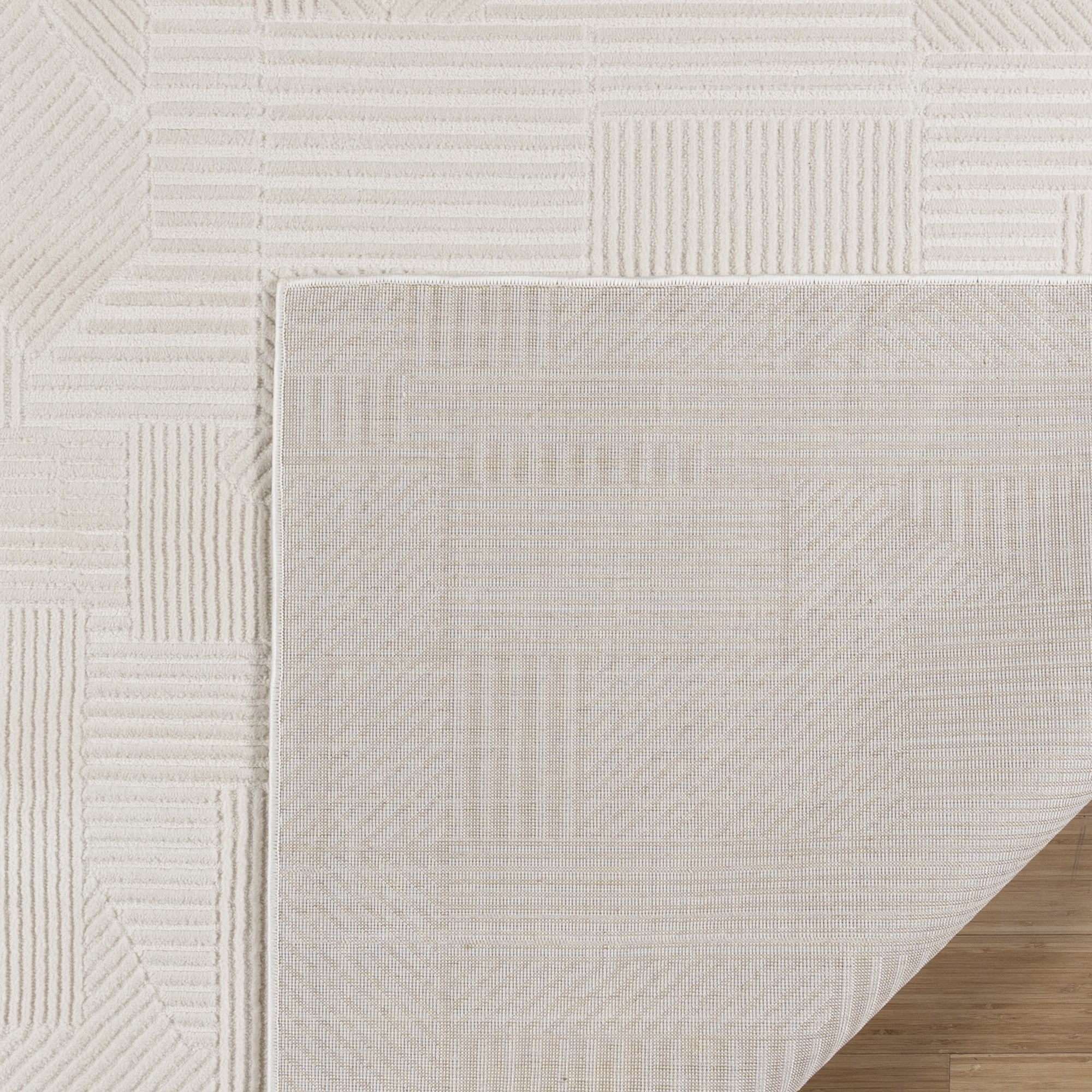 Arlo Dearra Modern Geometric Cream Area Rug, 2x6