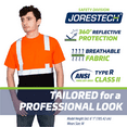 thumbnail image 6 of JORESTECH Hi-Vis Short Sleeve Safety Shirt, Two-Toned, ANSI Class 2 (Orange/Black, S), 6 of 7