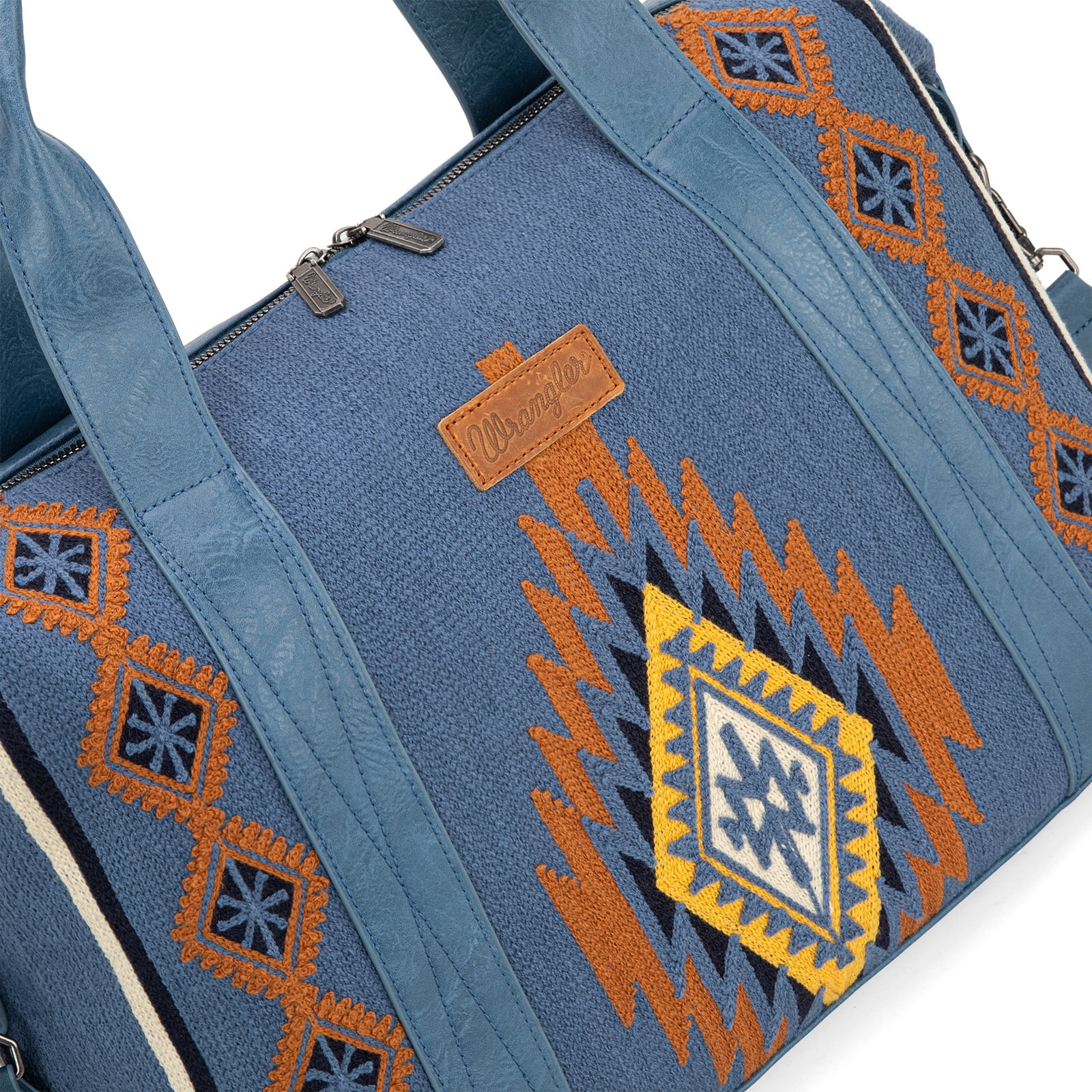 Wrangler Duffel Bag for Women Large Travel Weekender Bag Designer Tapestry Carry On Bags, Tapestry-Jean
