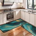 thumbnail image 3 of Kitchen Rugs Sets Of 2,Teal and Gold Marble Flow Lines Pattern Anti Fatigue Kitchen Mat Rugs Non Slip Washable,Decorative Kitchen Floor Mats for Kitchen,Sink,Laundry,17"x47"+17"x47", 3 of 5