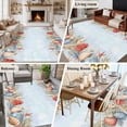 thumbnail image 5 of 5'x7' Area Rugs, Blue Coastal Indoor Outdoor Area Rug for Living Room Bedroom, Summer Beach Starfish Shell Coral Washable Bathroom Rugs Kitchen Floor Carpet Mats Home Decor Aesthetic, 5 of 8