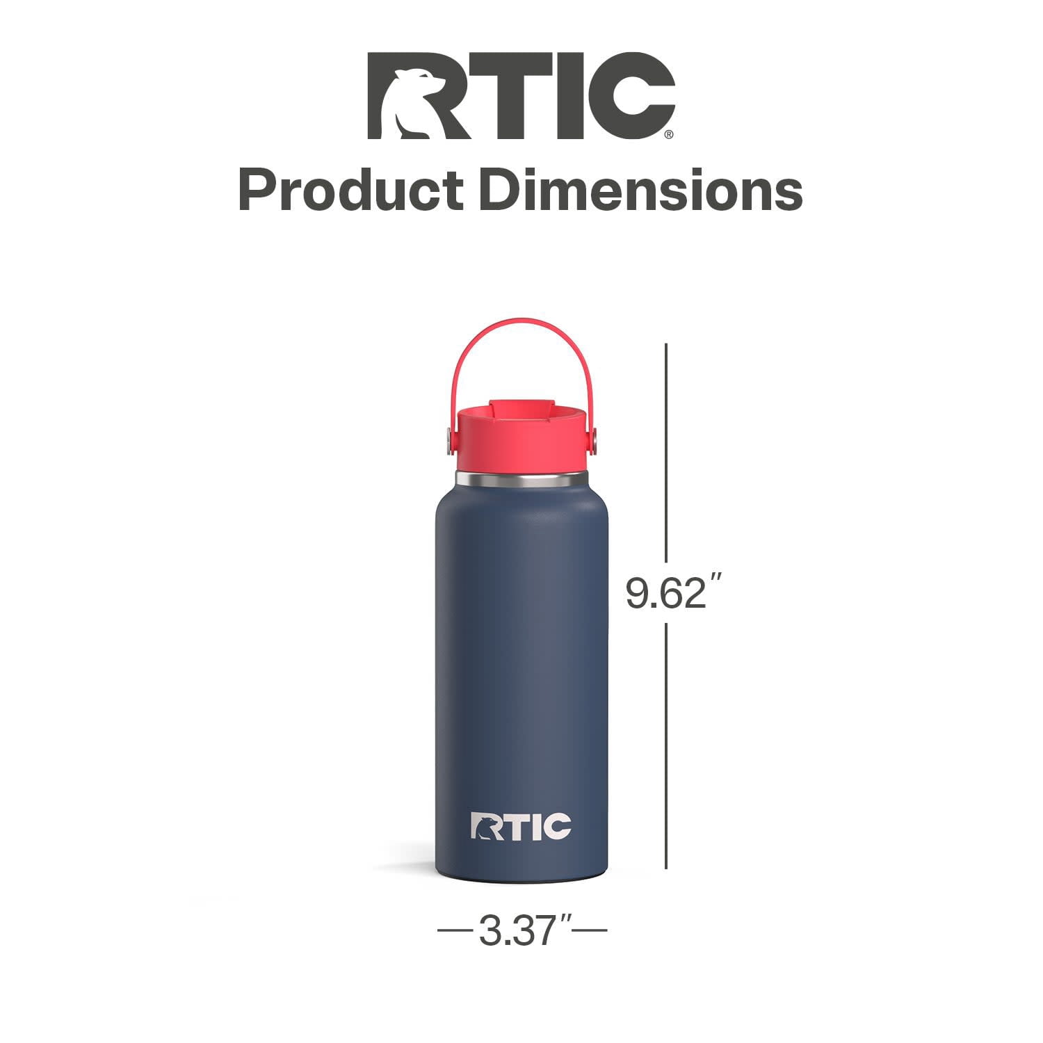 RTIC 32 oz Ceramic Lined Insulated Outback Water Bottle, Leak Resistant, Patriot