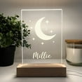 thumbnail image 6 of Personalized Stand Night Light Up Lamp LED Custom Free Engraved Names, Wood Base, Moon and Stars, Animals, Nature, 6 of 8