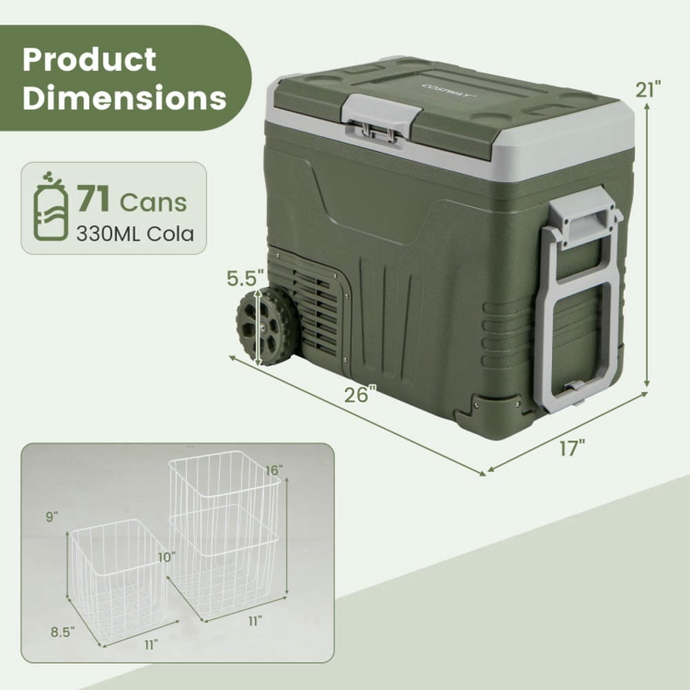 Barara King 12 Volt Car Refrigerator Portable Car Fridge with Adjustable Range-50L