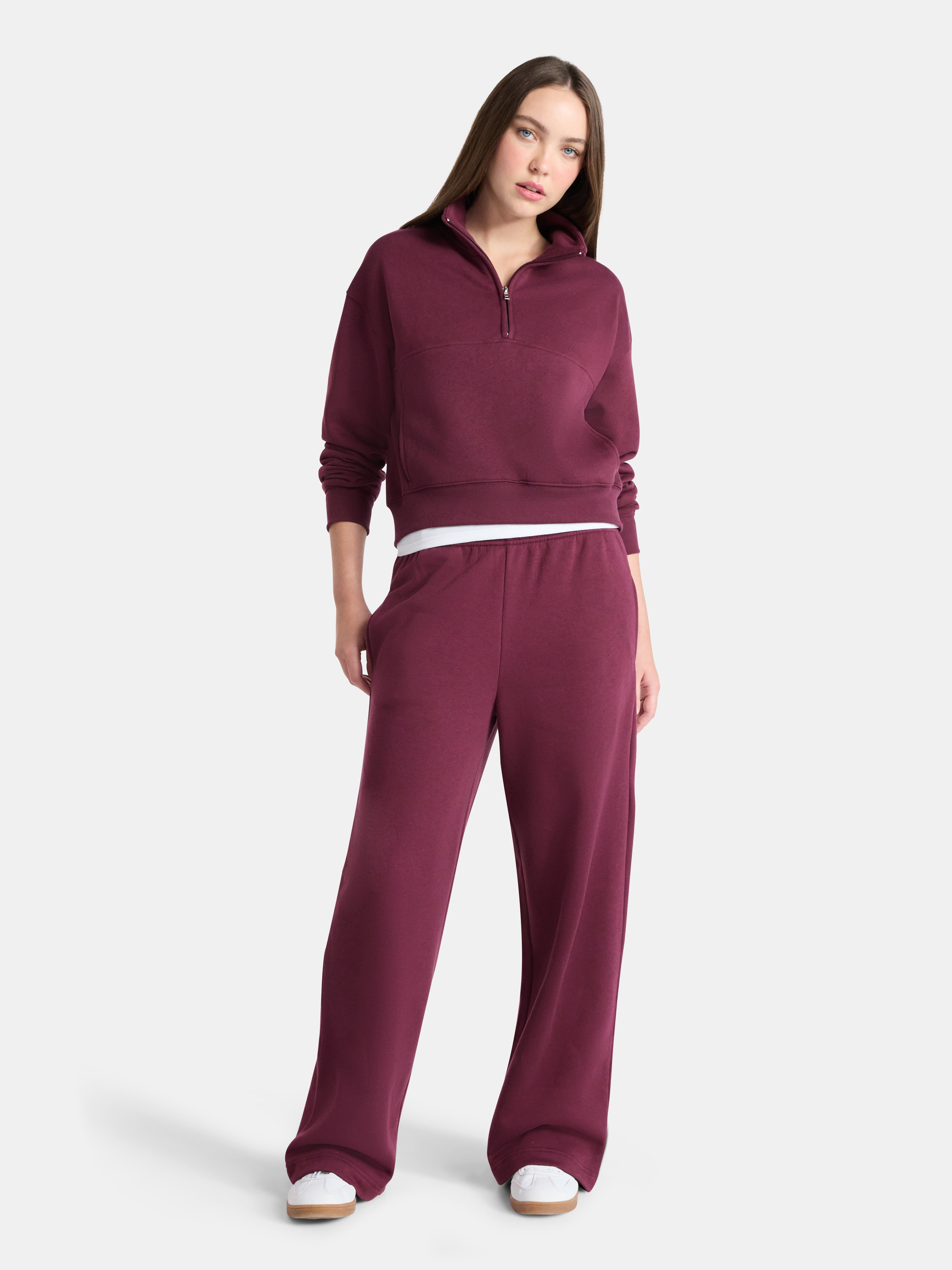 No Boundaries Soft Fleece Wide Leg Pants, 30” Inseam, 1 or 2-Pack, Women’s XXS-4X