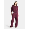 thumbnail image 3 of No Boundaries Soft Fleece Wide Leg Pants, 30” Inseam, 1 or 2-Pack, Women’s XXS-4X, 3 of 7