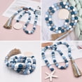 thumbnail image 3 of Sea Style Wooden Bead Garland with Tassel and Wooden Home Sign Rustic Farmhouse Tiered Tray Decorations, 3 of 5