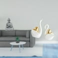 thumbnail image 2 of Conjunto de esculturas de armonía de cisne y elegante mono Buda y elegantes figuras de cisne para una decoración tranquila del hogar y el jardín., 2 of 8