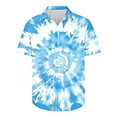 thumbnail image 4 of VBTAPA Mens Funky Hawaiian Shirt Tie Dye Print Casual Summer Shirts Short Sleeve Button Down Beach Shirt Lightweight Holiday Party Shirts Multicolor XXXXXL, 4 of 5