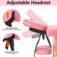 thumbnail image 6 of YOUNIKE Foldable Massage Table with Lightweight Wooden Frame, Adjustable Height, and Accessories Designed for Tattoo & Facial, Ideal for Lash, Physical Therapy, Pink, 6 of 7