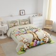 thumbnail image 3 of Erosebridal Happy Easter Bedding Todder Comforter Set for Boys Girls, Rabbit Colorful Eggs Down Comforter, Reversible 2 Pieces, 3 of 8