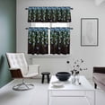thumbnail image 4 of Blue Floral Spring Kitchen Curtains Sets for Windows 24 Inch Length, Summer Vintage Botanical Wooden Rod Pocket Window Treatments Tier Curtains and Valances Set for Bedroom/Bathroom, 4 of 8
