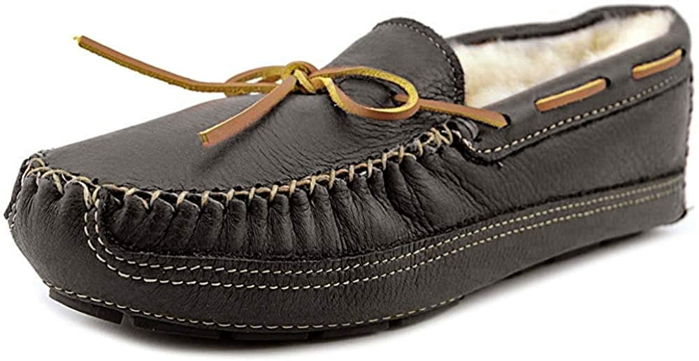 minnetonka men's sheepskin lined moose slippers