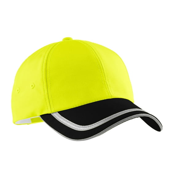 Port Authority Enhanced Visibility Cap. C836 , C836 , Sfty Ylw/Black/ Reflective , One Size
