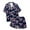 Dark Blue, variant on SUXIAN Children Girls Bow Printed Short Sleeve Shorts Two Piece Pajama Set Girls Pajamas Pink 6-7 Years