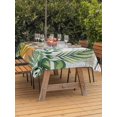 thumbnail image 3 of Outdoor Tablecloths with Umbrella Hole & Zipper, Tropical Summer 54x80 Inch Tablecloth Rectangle, Boho Palm Leaves Botanical Watercolor Waterproof Table Cloth, Patio/Pool/Picnic Table Covers, 3 of 8