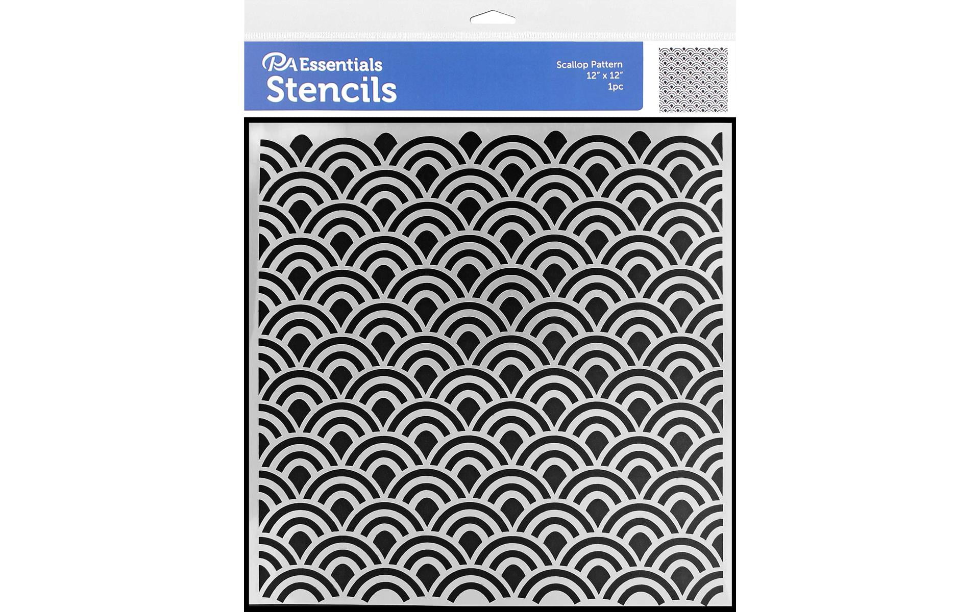 PA Essentials Stencil 12"x 12" Scallop Pattern