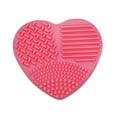 thumbnail image 1 of Forme de Coeur Brosse Nettoyant Brosse en Silicone Forme Brosse Nettoyant Nettoyage Mat avec Éponge Sèche Humide à Double Usage, Rose Rouge, 1 of 6