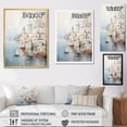 thumbnail image 4 of Designart "Coastal Port In Minimalist Style" Port Landscape Floater Framed Wall Art Prints, 4 of 5