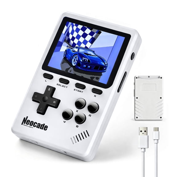 Handheld Game Console, 3000mAh Pocket Gaming Player, 2.8" IPS Screen (White)