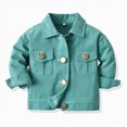 thumbnail image 2 of KPOPLK Kids Boy Utility Jacket Fall Long Sleeve Solid Color Shirt Button Down Soft Coat for Teen Boys Back to School Clothing Size 5-6 Years,Light Green, 2 of 5