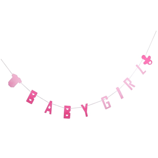 Ropa de chupete para bebé niña o niño, pancarta de fieltro, guirnalda para baby shower, letrero para fiesta, proveedor Rosado