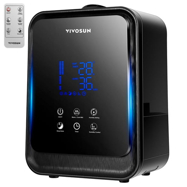 Humidificador de aire VIVOSUN 2 en 1 2 en 1 con vapor frío y cálido de 4,5 litros con control remoto