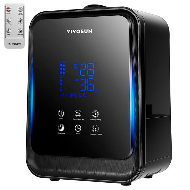 Humidificador de aire VIVOSUN 2 en 1 2 en 1 con vapor frío y cálido de 4,5 litros con control remoto
