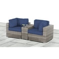thumbnail image 2 of Living Source International 79'' Wide Outdoor Wicker Loveseat with Cushions, 2 of 5