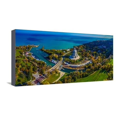 Elevated view of Baha'i Temple, Wilmette, Cook County, Illinois, USA Stretched Canvas Print Wall Art