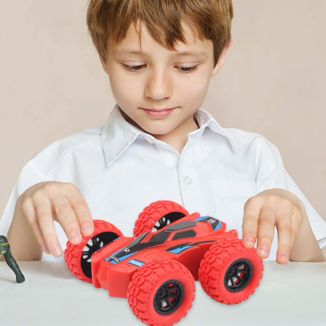Diversión para niños, vehículo de doble cara, inercia, modelo inastillable, juguete, truco de doble cara