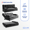 thumbnail image 3 of LASE Muebles Sofá Cama Grande Velvet Reclinable 3 Posiciones Oxford, 3 of 5