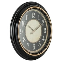 Norden 23-inch Wall Clock, Silent, Non-Ticking, 3-D Dial, Easy-to-Read, Battery Operated, Glass Face Cover
