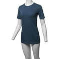 thumbnail image 5 of A2Y Women's Basic Solid Premium Cotton Short Sleeve Crew Neck T Shirt Tee Tops Midnight L, 5 of 6