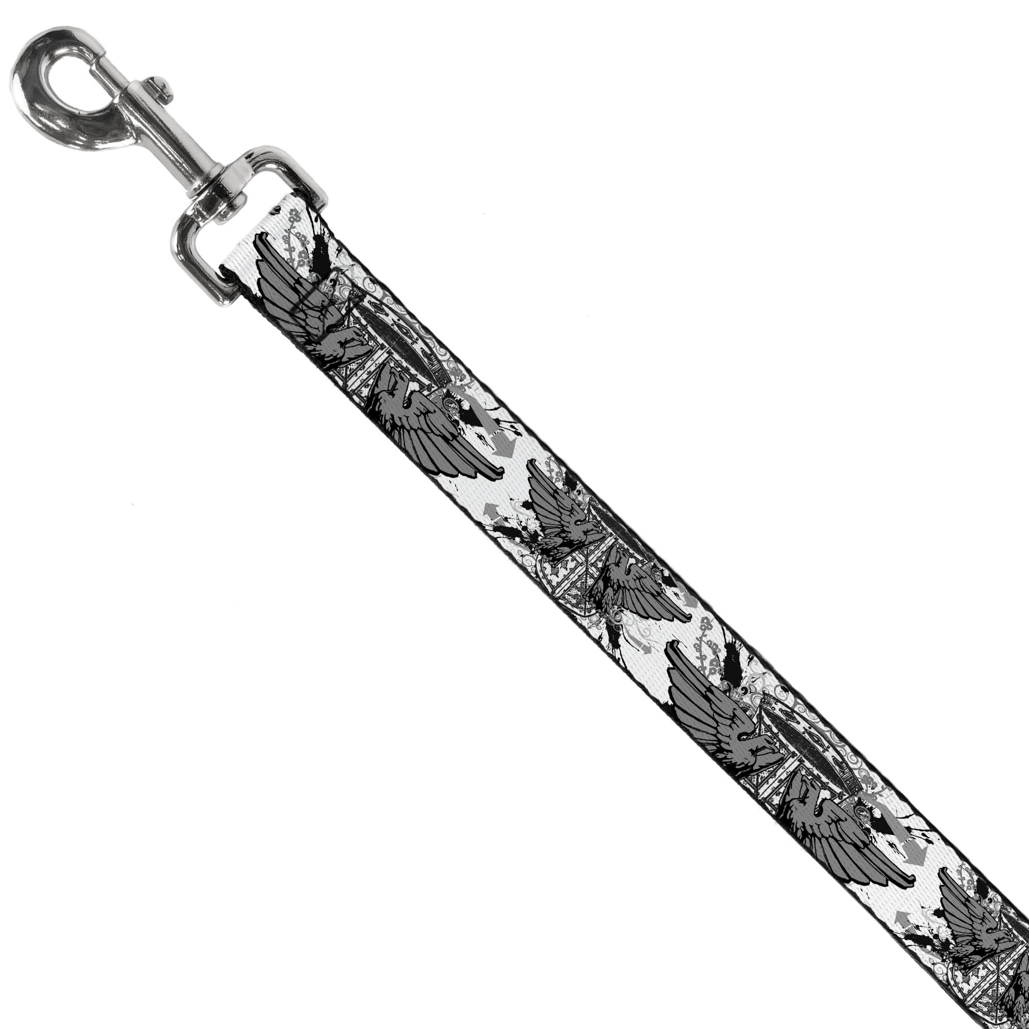 Buckle-Down Pet Leash, Dog Leash, Phoenix Shield White, 6 Feet Long 1.0 Inch Wide