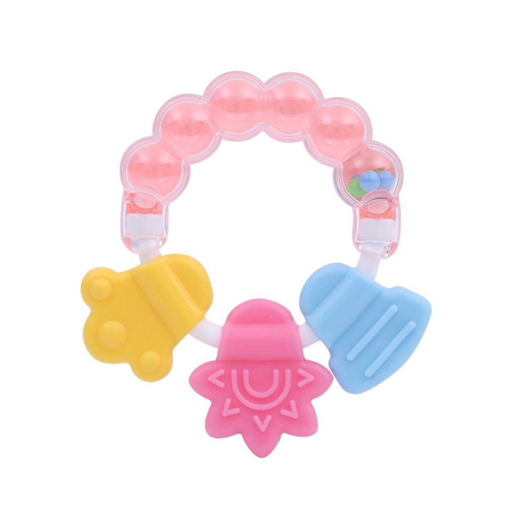 Safety Baby Toddler Teether Chew Toy Molar Rod Silicone Teeth Stick Anti Lost H 