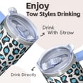 thumbnail image 4 of 20oz Geometric Textured Stainless Steel Travel Mug, Double Wall Insulated Tumbler with Handle Leak Proof Lid Design, 4 of 5