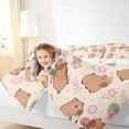 thumbnail image 3 of Erosebridal Kawaii Animals Capybara 7 Pieces Bedding Comforter Set,Rodent Animal Theme Pink Flowers Full Bedding Set For Kids Girls Reversible, 3 of 7