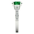 thumbnail image 3 of 2.3 ct Round Cut Simulated Emerald Solitaire with Accents Engagement Ring for Women in 18K White Gold, 3 of 5