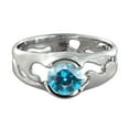 thumbnail image 1 of Aquamarine 1 CT Ring 14K White Gold Unique Solitaire Designer, 1 of 7