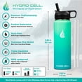 thumbnail image 3 of HYDRO CELL Botella de agua aislada de acero inoxidable con pajita - Para bebidas frías y calientes - Termo de metal con tapa de rosca y termo deportivo moderno a prueba de fugas para niños y adultos (, 3 of 5