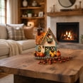 thumbnail image 6 of Fall Harvest Light Up House Set, 7.5" Resin Pumpkin Cottage Figurines with LED Lights for Autumn and Thanksgiving Decor, 6 of 7