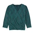 thumbnail image 1 of Alfani Blusa con textura para mujer, verde, extragrande, 1 of 2