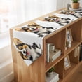 thumbnail image 4 of Cute Dog Table Runner Linen Burlap Table Runner 60 Inches Long Modern Funny Puppy Animals Portrait Artwork Dresser Scarves for Kitchen Island Coffee Dining Party Wedding Banquet Holiday Decor 13"x60", 4 of 8