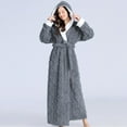 thumbnail image 5 of Yuzhih Plush Long Hooded Robe for Women Flannel Fleece Thick Full Length Bathrobe Winter Warm Pajamas Nightgown Housecoat Womens Clothes, 5 of 5