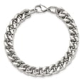 thumbnail image 4 of Stainless Steel Spiga Wheat Necklace Chain Chisel Polished 9.5 inch Heavy Bracelet 10 mm, 4 of 5