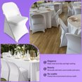 thumbnail image 5 of 50pcs White Polyester Stretch Folding Chair Covers Suitable for Universal Chair Protectors Removable and Washable Suitable for Wedding Party Catering and Banquet Events etc, 5 of 10