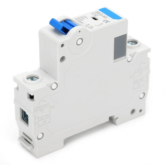 Disjoncteur Miniature Compact sur Rail DIN SEG-63C6 avec Courant de Cadre 63A et Capacité de Rupture 6KA - Protection contre les Surcharges/courts-Circuits pour Distribution de Puissance Terminal